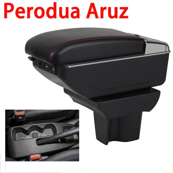 

leather car armrest for perodua aruz centre console storage box