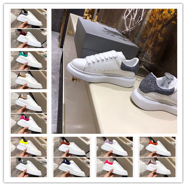 

[With Box] 2019 Womens Men Oversized Leather casual shoe Oversized Sneakers Raised White Leather Platform