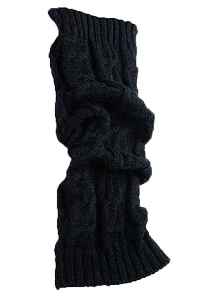 

women's winter crochet knitted boot cover legging sock, Black;white