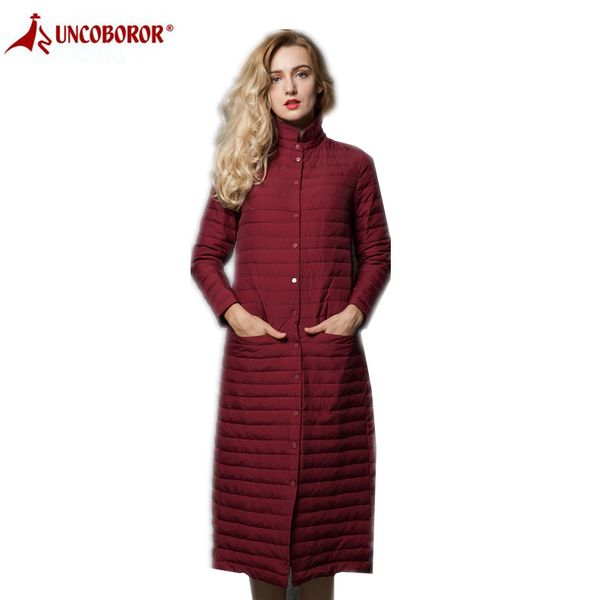 

2019 autumn winter ultra light down jacket women casual stand collar long puffer jacket white duck down parkas female warm coats, Black;brown