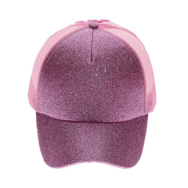 

summer mesh outdoor hat fashion glitter ponytail baseball cap messy high ponytail hat women girls sequins shine stretch, Blue;gray