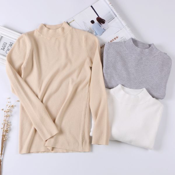 

women basic sweater 2019 spring autumn thin knitwear o neck chic pullover sweaters soft ladies jumper pull femme, White;black