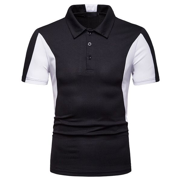 

shirts men joint color matching large size breathable quick dry multicolors summer new style casual polos top, White;black