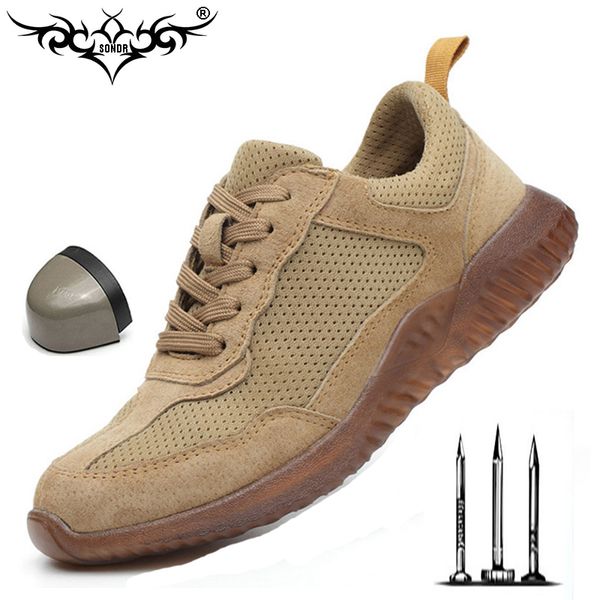 

steel toe bot breathable work shoes security men woman leather light safety shoes men anti-smashing steel head work boots 2019, Black