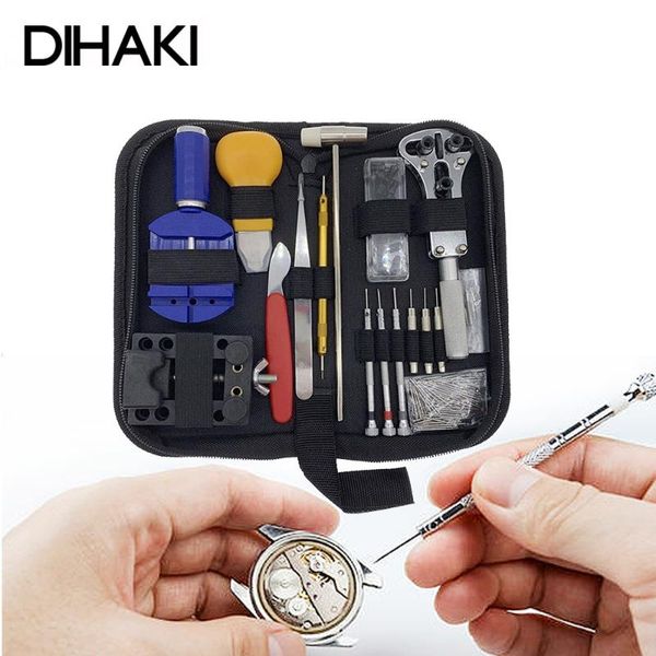

30/147pcs watch repair kit professional watch band link pin spring bar remover tool set with carrying case for horlogemaker