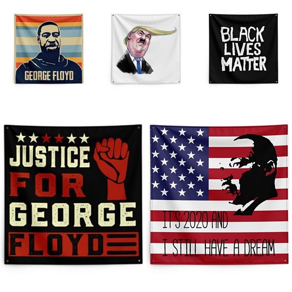 

150*150cm i cant breathe blanket trump printing tapestry black lives matter household wall banner #qa42897