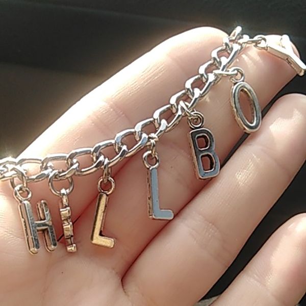

pendant necklaces hellboy baron necklace for women original personality jewelry hip hop letters fashion silver chain punk style girl