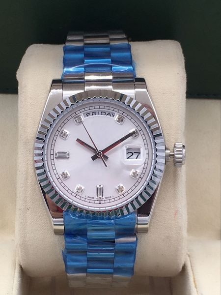 

2019 new fashion ceramic bezel women mens mechanical stainless steel automatic movement watch 40mm daydate womens watch, Slivery;brown