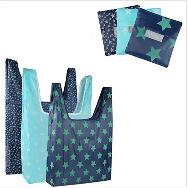 

new fashion eco foldable grocery shopping bags recycle tote waterproof reusable pouch handbags large-capacity storage bags