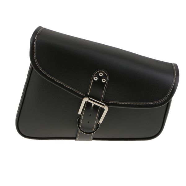 

generic motorcycle motorbike saddle leather bag storage tool pouch black for harley