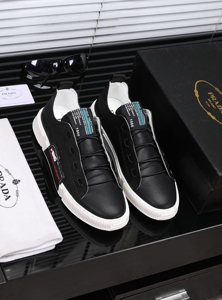 

new style luxury men's casual sports shoes fashion design brand platform lace-up men's shoes classic retro black and white two col