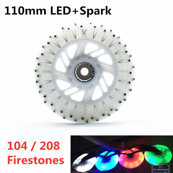 

110mm led speed skating wheel 104 208 flints flash firestone inline speed skates wheels 110 roller skate tyre shine led light