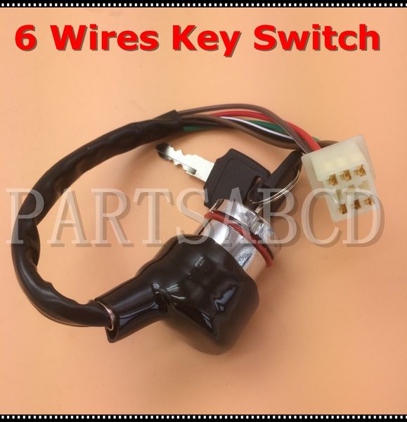 

6 wires ignition key switch 50cc 110cc 125cc 150cc 250cc go kart atv quad