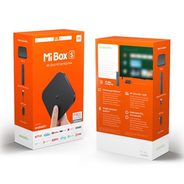 

оѬигиналнй глобалнй xiaomi mi tv box s 4k ultra hd android tv 8.1 hdr 2g 8g wifi google cast netflix smart tv mi box 4 media
