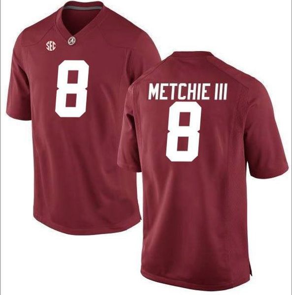 

женщины alabama crimson tide john metchie iii #8 дамы настоящая вышивка колледж футбол джерси размер s-4xl или обычай любое имя или номер дж, Black;red