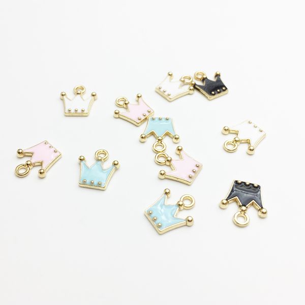 

30pcs/pack 11*12mm gold color tone charm pendants alloy metal enamel charms for diy jewelry making, Silver