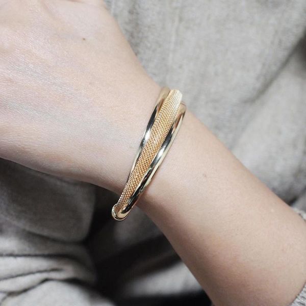 

alloy three layer 2020 fashion gold color bracelet bangle for women new design jewelry accessories ukmoc, Black