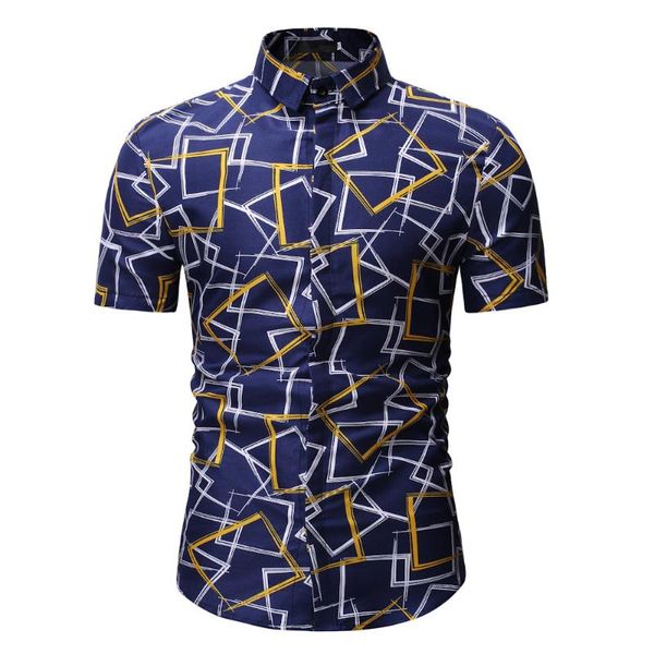 

men's casual shirts 2021 summer fashion pattern printing lapel camouflage short sleeve size solid chemise homme z0320, White;black