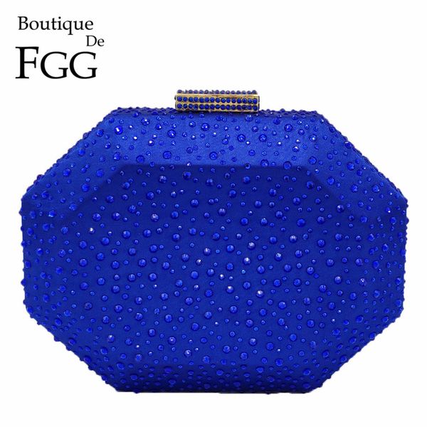 

boutique de fgg octagon форма женщины кристалл вечерние клатчи футляр роскошные сумки женские металлические клатчи свадебные кошелек