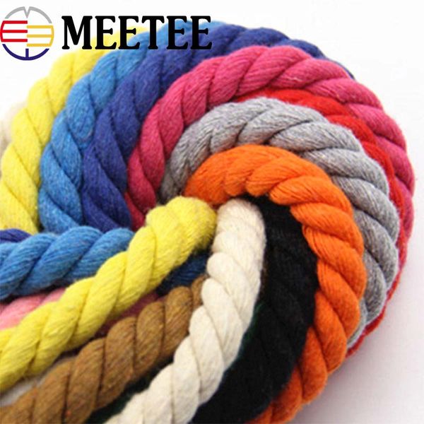 

2m 20mm eco-friendly cotton cord high tenacity twisted cotton rope home bag decorative ropes diy home textile accessories craft, Black;white