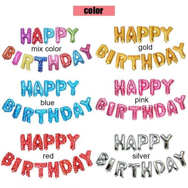 

16 дюймов 13 шт. набор горошек партия воздушные шары буквы алфавита воздушные шары с днем рождения украшения партии игрушки алюминиевая фоль