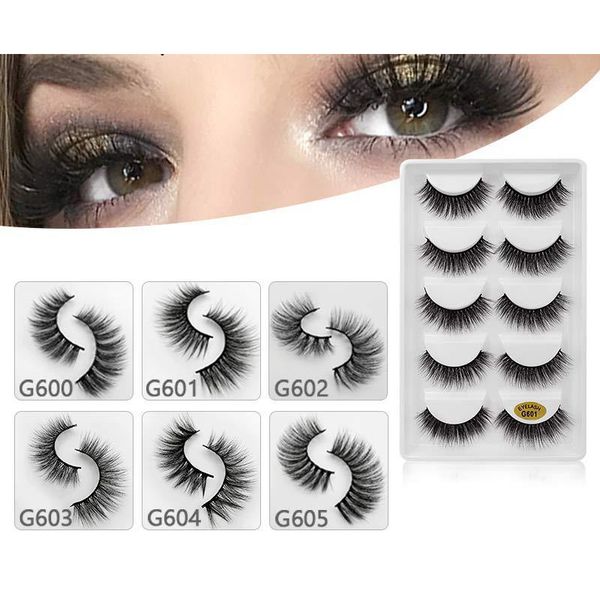 

5 pairs per box mink fake eye lash g series 6 types thick 3d makeup full false eyelashes