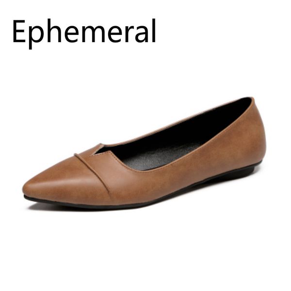

ladies 33-45 wide fitting slip-ons brown beige pointy toe light shoes for women promotion 2020 simple flats spring outdoor cute, Black
