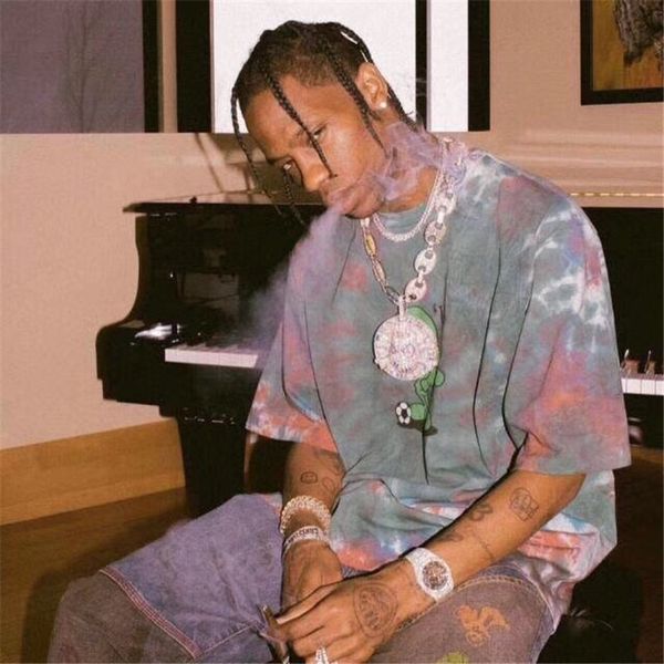 

2019 travis scott astroworld alien tie dye t shirt men w 1a:1 ts tees fashion travis scott astroworld t-shirts, White;black