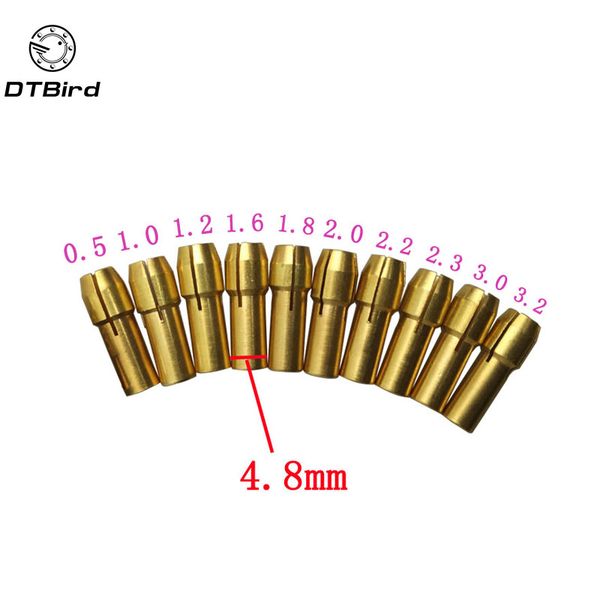 

10pcs dremel mini mrill chucks drill chuck adapter micro collet chuck for dremel rotary tool dt6
