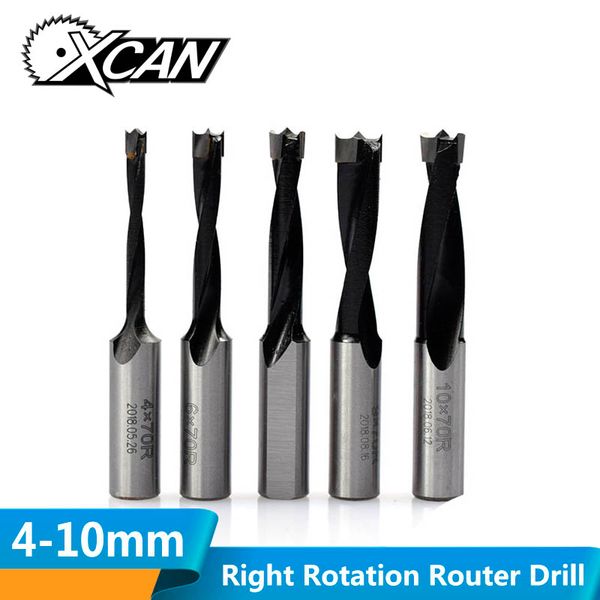 

xcan 1pc 4mm-10mm right rotation wood router drill bit row drilling for wood 2flute carbide forstner drill bits