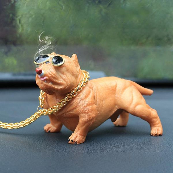 

car decoration dog ornaments resin bully dog doll auto interior accessories cute vivid model car decoration