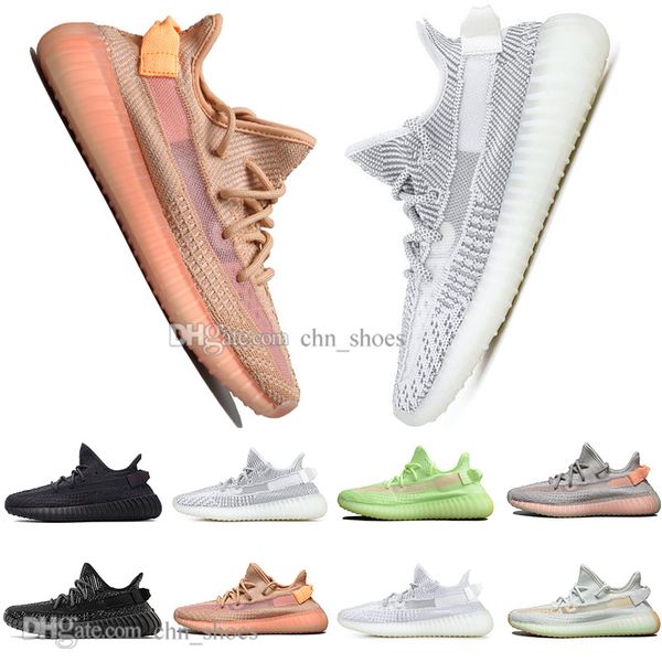 

with box clay v2 white black static reflective gid glow in the dark mens running shoes hyperspace true form women sports designer sneakers