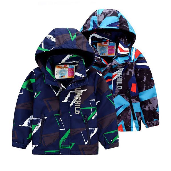 

new 2020 spring autumn children kids jacket baby boys windproof waterproof jackets outwear boys double-deck polar fleece coat, Blue;gray