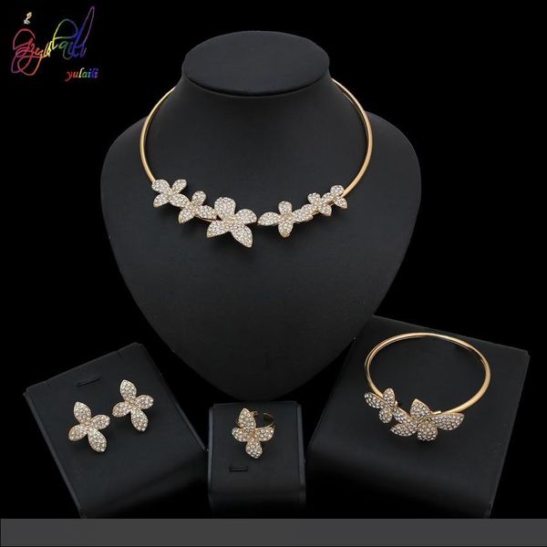 

yulaili высокое качество комплект ювелирных изделий с новомодным золотым круглым колье цветок ожерелье для женщин свадьба случаю дизайн, Black