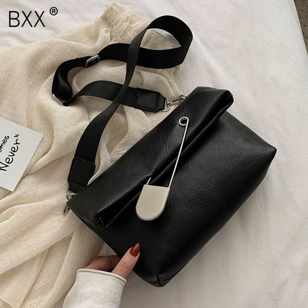 

bxx] solid color vintage pu leather crossbody bags for women 2020 spring shoulder messenger bag female travel handbags hl434