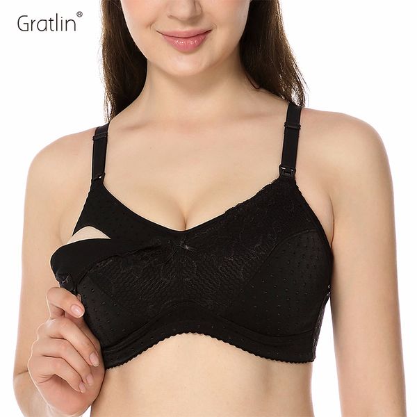

women's lace full figure wire nursing maternity bra plus size 34-42 c d dd e f