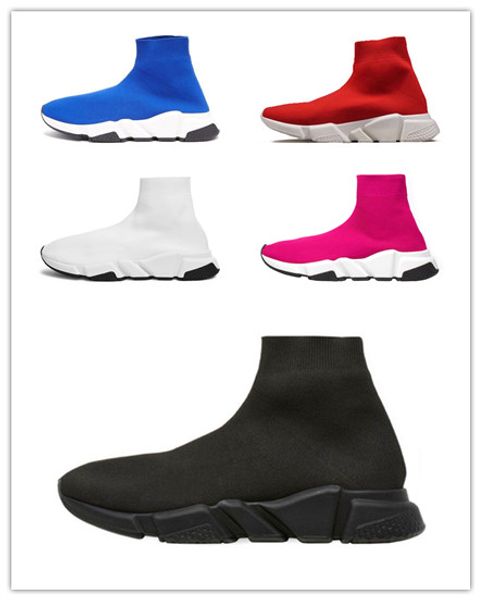 

2019 net red high elastic fashion socks shoes black white red blue pink men and women sports shoes size 36-45