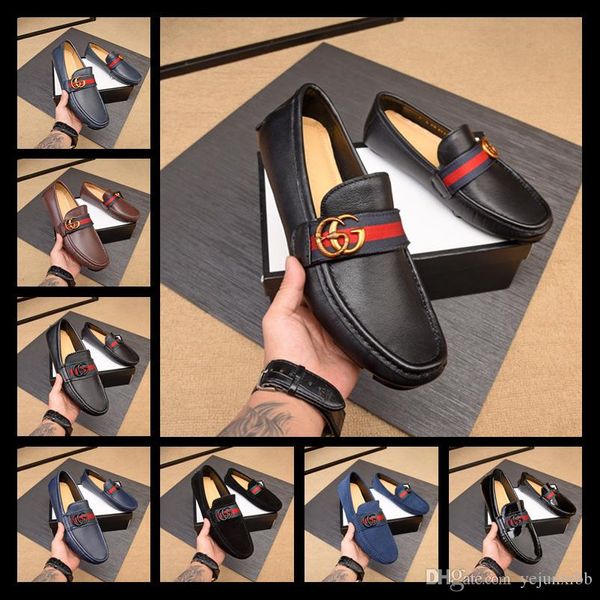 

a1 g designer dress shoes red bottoms casual shoes matt patent leather round toes slip-on spikes flat business sneakers 38-46, Black