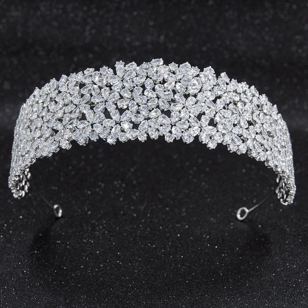 

2019 new crystal cubic zirconia bridal wedding soft headband hairband tiara hair jewelry accessories hairpieces cha10015, Golden;white