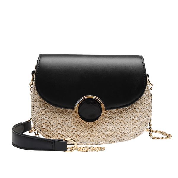 

exquisite straw hasp women's handbags pu cover single shoulder bags square messenger bags 2019 fashion female saddle