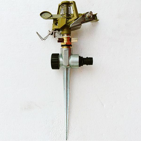 

garden impulse spike lawn grass hose sprinkler 360 degree water metal x1