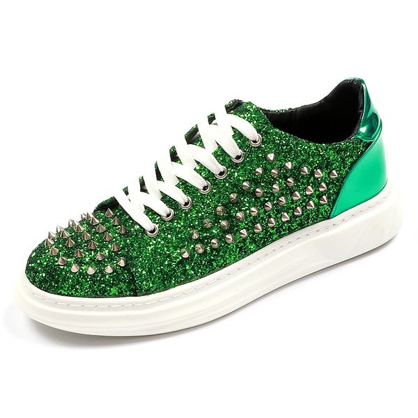 

fashion men casual comfort shoes sequins shoes rivet loafers korean personality leisure breathable man, Black