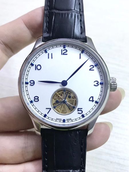 

2019 slipper triple luxury fashion mens watch leather strap 4813 automatic flywheel mechanical 316 steel 42.5mm designer mens watch, Slivery;brown