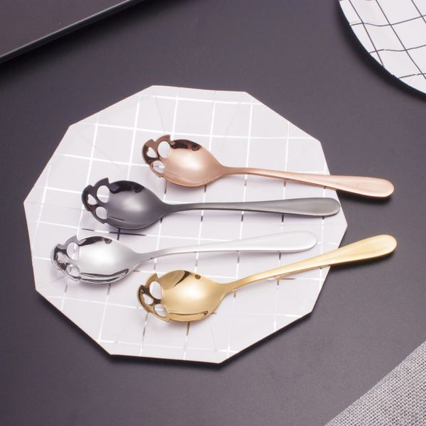 

sugar skull tea spoon suck stainless coffee spoons dessert spoon ice cream tableware colher kitchen accessories tc190601