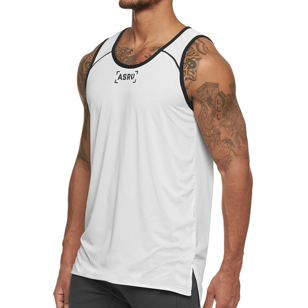 

mens sports running tank workout vest reversible basketball jersey quick dry training fitness gym singlets sleeveless shirt, Black;blue