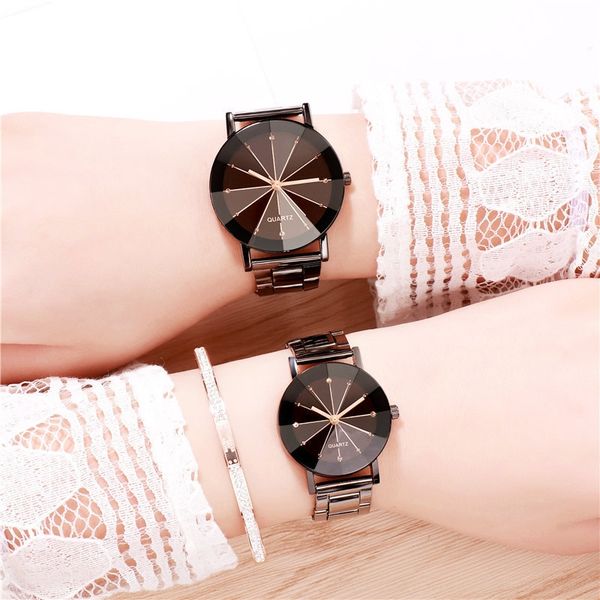 

simple steel belt personalized gear men and women couple watch student men's business watch, Blue