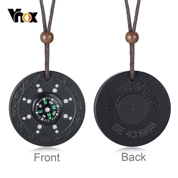 

vnox compass quantum necklaces for men science scalar energy anti emf radiation protection gifts for him, Silver