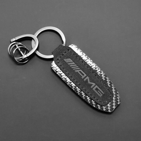 

Carbon Fiber + Матовая кожа Авто брелок для ключейАвтомобиль для AMG Benz