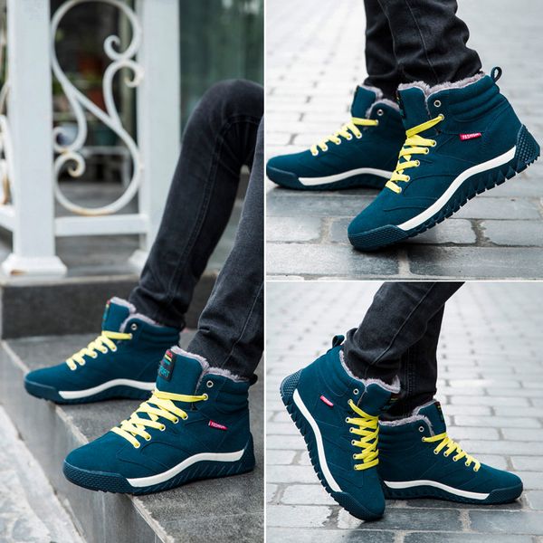 

winter cotton shoes men's new plus velvet warm tide shoes thickening middle school students korean version of the trend of wild, Black
