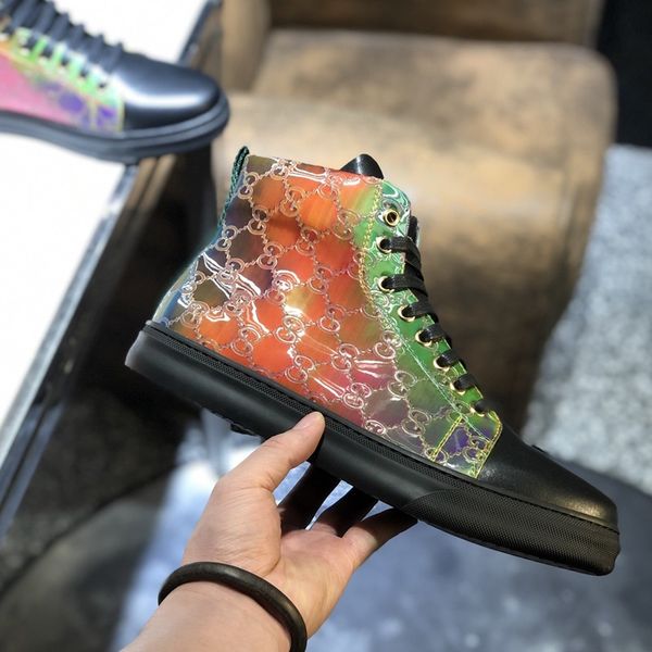 

2020 d7 new fashion trend high casual men's shoes, comfortable luxury men's shoes original box packaging zapatos hombre, Black